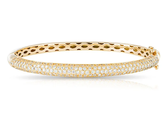 Diamond 14ct Yellow Gold Bangle