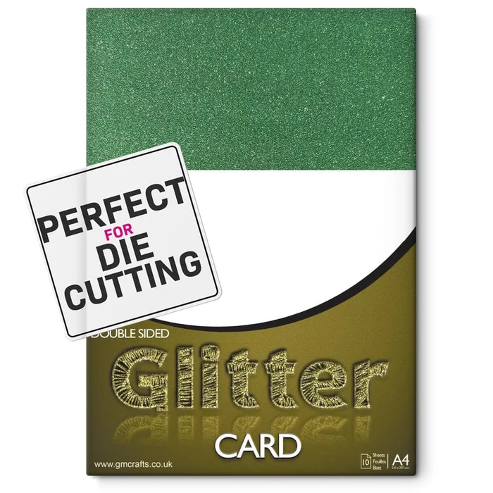 Double Sided Evergreen Glitter Card A4 (10 Sheets)