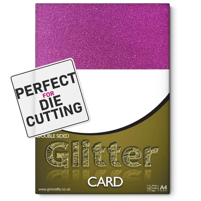 Double Sided Fuchsia Glitter Card A4 (10 Sheets)