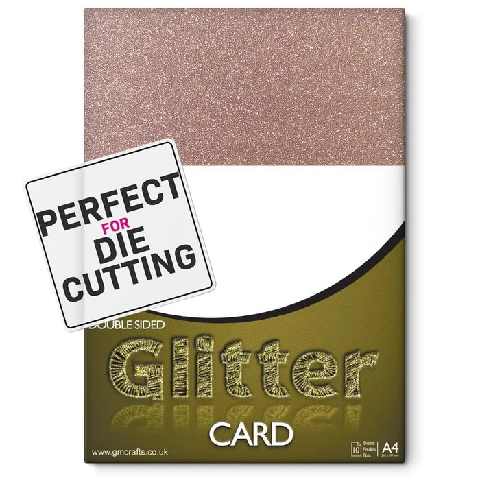 Double Sided Rose Gold Glitter Card A4 (10 Sheets)