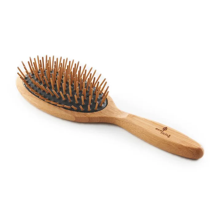 Ecoliving Bamboo Hairbrush with Wooden Pins – Black