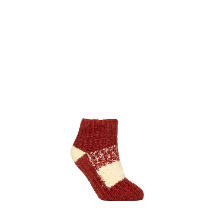 ELLE Sherpa Lined Slipper Socks In Cinnamon