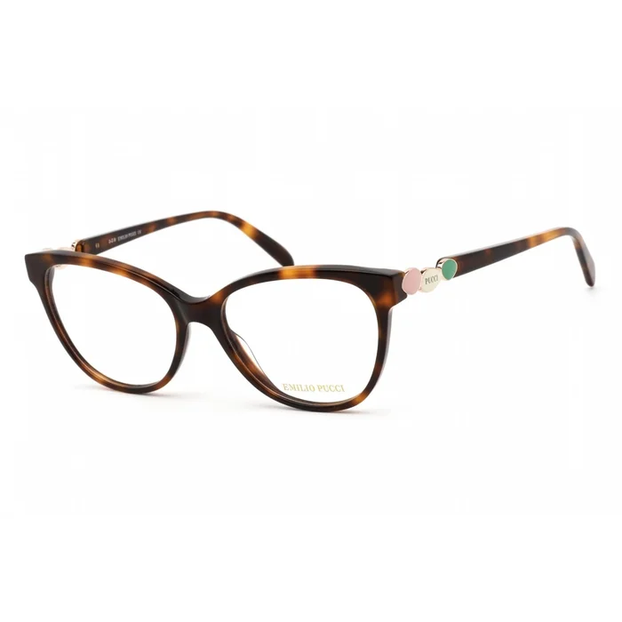 Emilio Pucci Women’s Eyeglasses – Full Rim Dark Havana Cat Eye Frame | EP5151 052