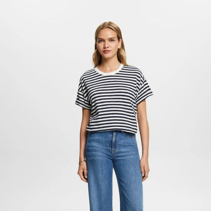 Esprit Striped t-shirt 100% cotton in Navy