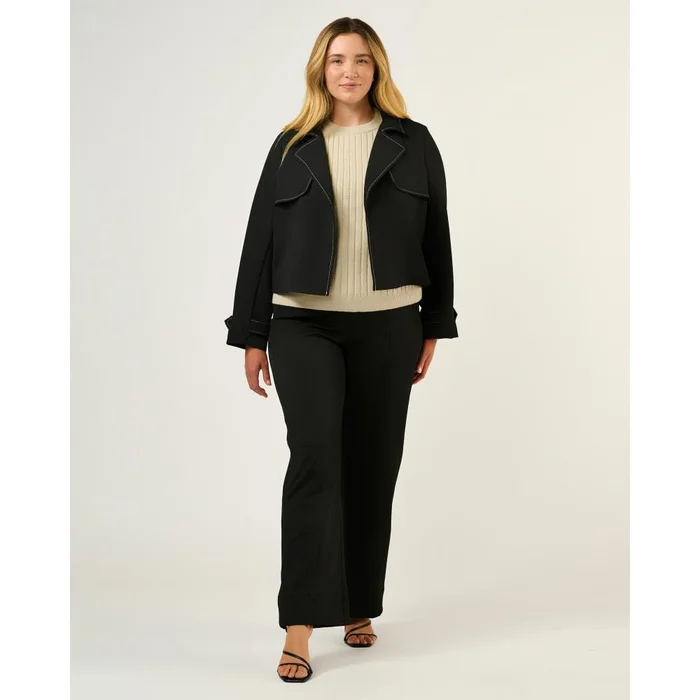 Estelle Jude Cropped Trench Jacket in Black