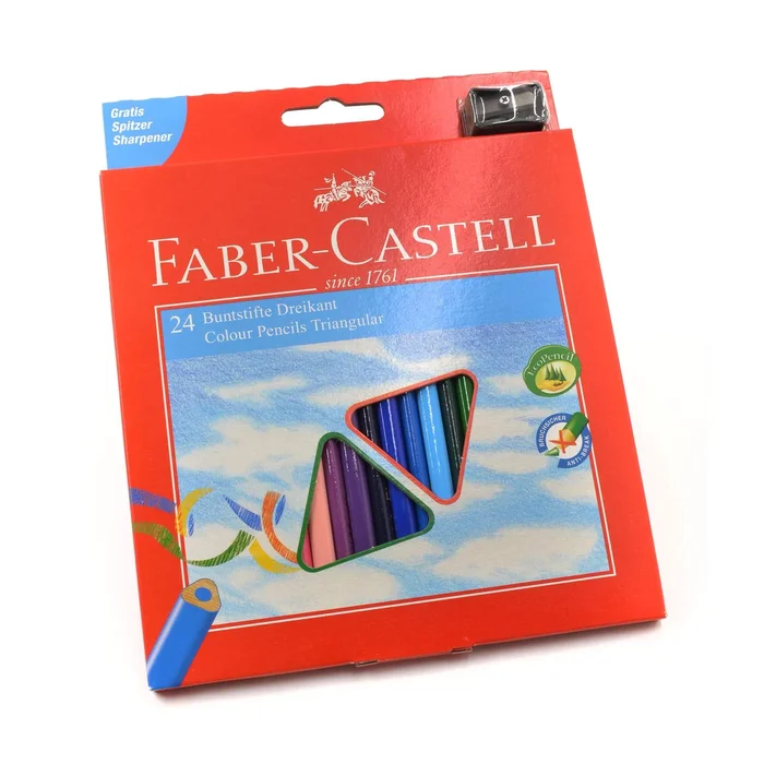 Faber-Castell Pencils – Classic Colour Triangular, Cardboard Wallet of 24 | 120524