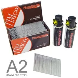 Firmahold Straight Nail & Gas Pack, A2 Stainless, 16 Gauge x 38mm Suits Paslode IM65