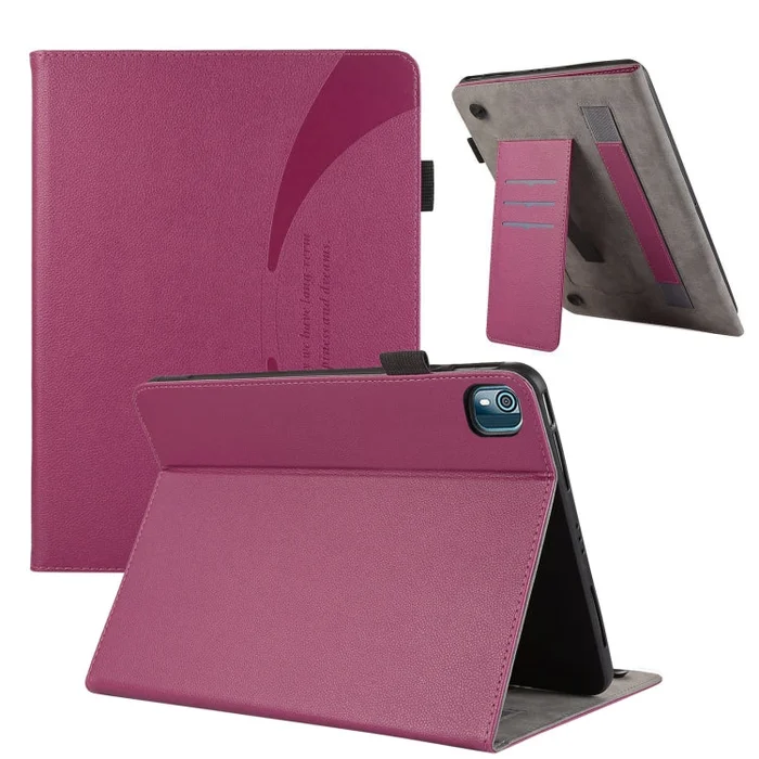 For Nokia T10 8.0 Litchi Texture Leather Sucker Tablet Case(Purple)