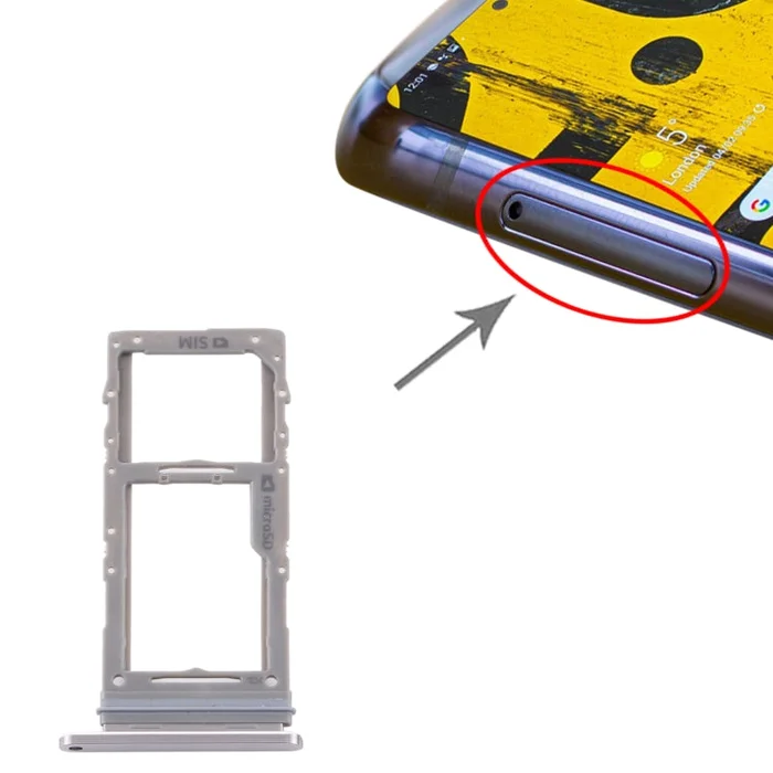 For Samsung Galaxy Note 10 Lite SM-N770 SIM Card Tray + Micro SD Card Tray (Silver)