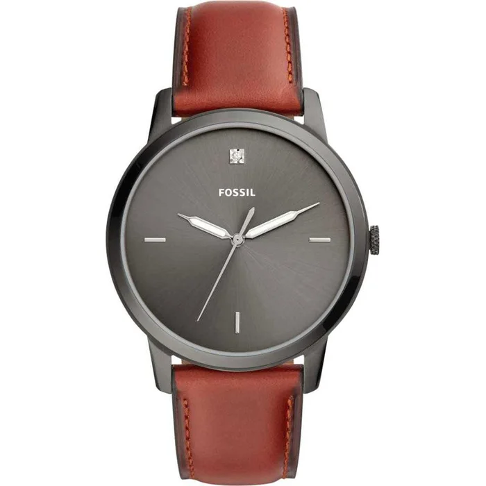 Fossil Men’s Diamond Watch – The Minimalist Carbon Series Grey Dial Strap | FS5479