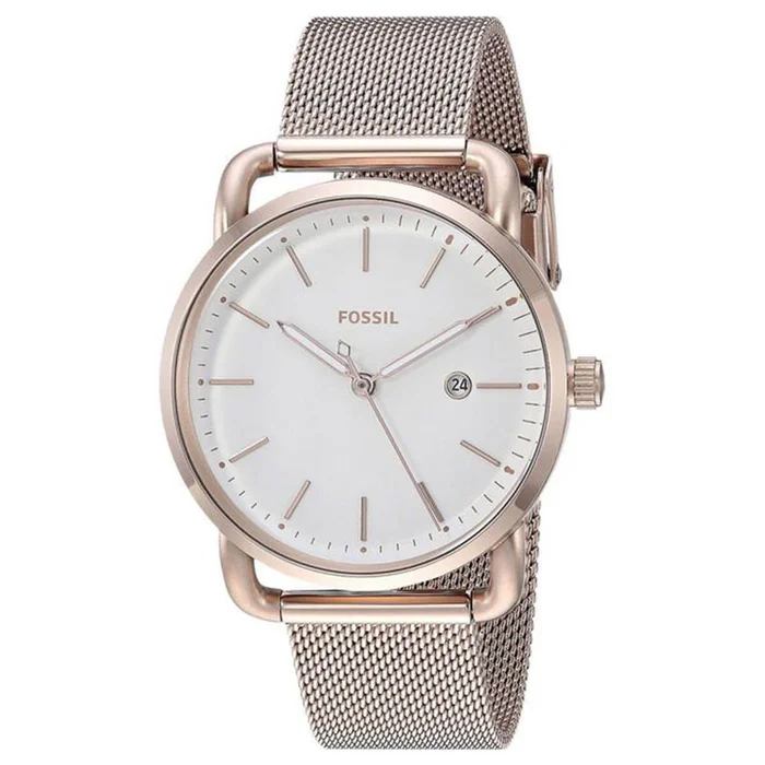 Fossil Women’s Quartz Watch – The Commuter White Dial Mesh Bracelet | ES4349