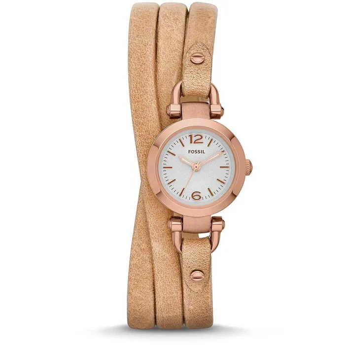 Fossil Women’s Strap Watch – Georgia White Dial Quartz Sand Leather | ES3477