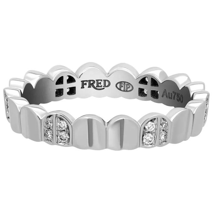 Fred of Paris Women’s Ring – Une Ile D’or Diamond Arc WG, Size 4.75 | 4B0777-049