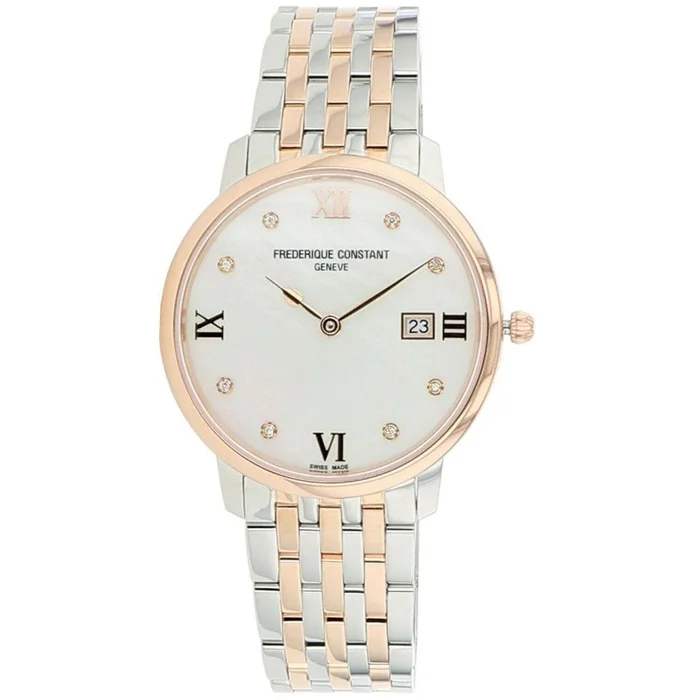 Frederique Constant Women’s Watch – Classics Slimline MOP Dial Steel | FC-220MPWD3S2B