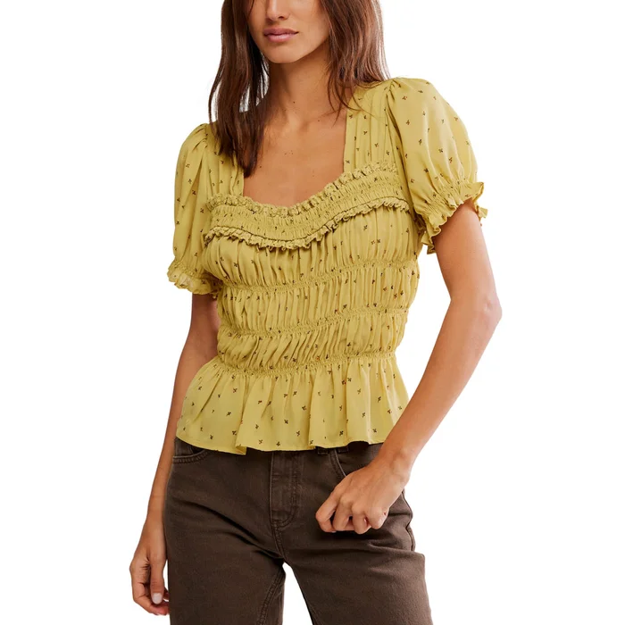 Free People Adore You Blouse in Crushed Rosemary