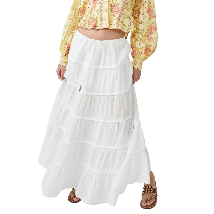 Free People Simply Smitten Maxi Skirt White