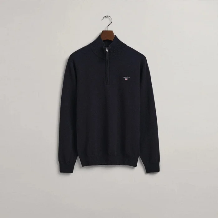 GANT Men’s Super Fine Lambswool Half Zip Sweater Marine