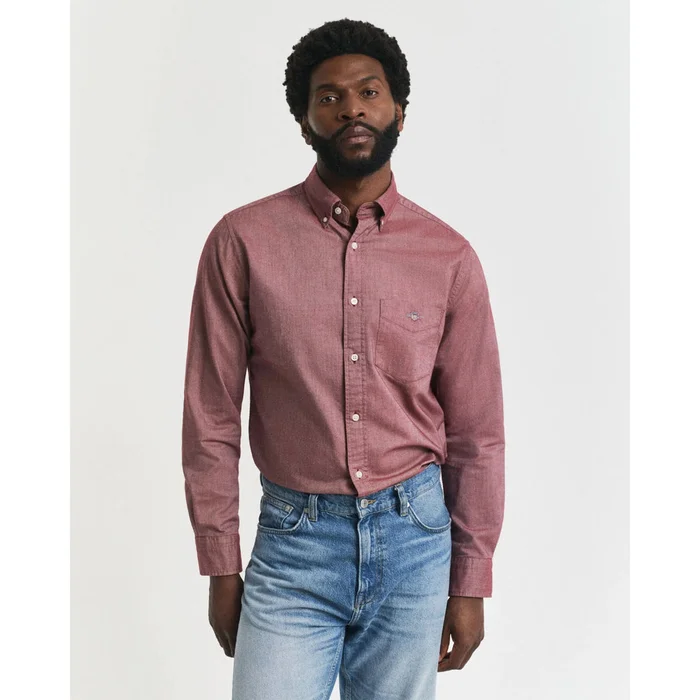 GANT Regular Fit Classic Oxford Shirt In Plumped Red