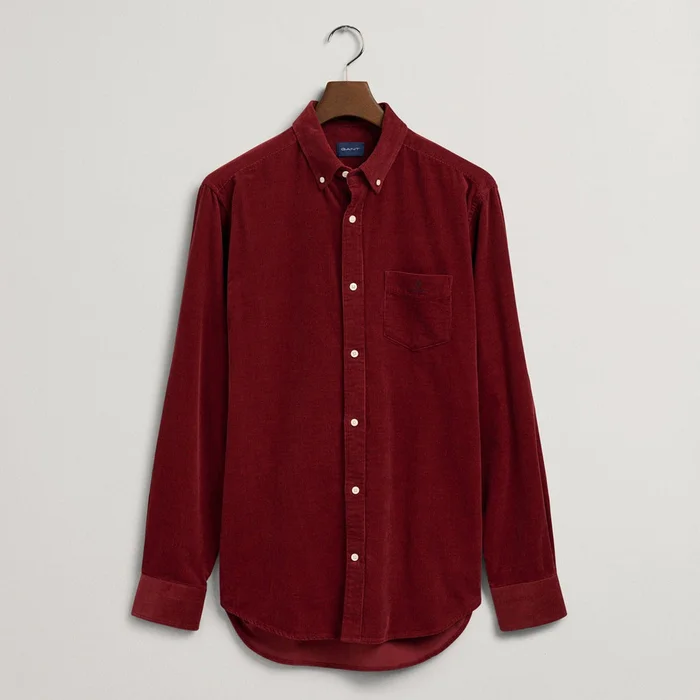 GANT Regular Fit Corduroy Shirt in Red Shadow