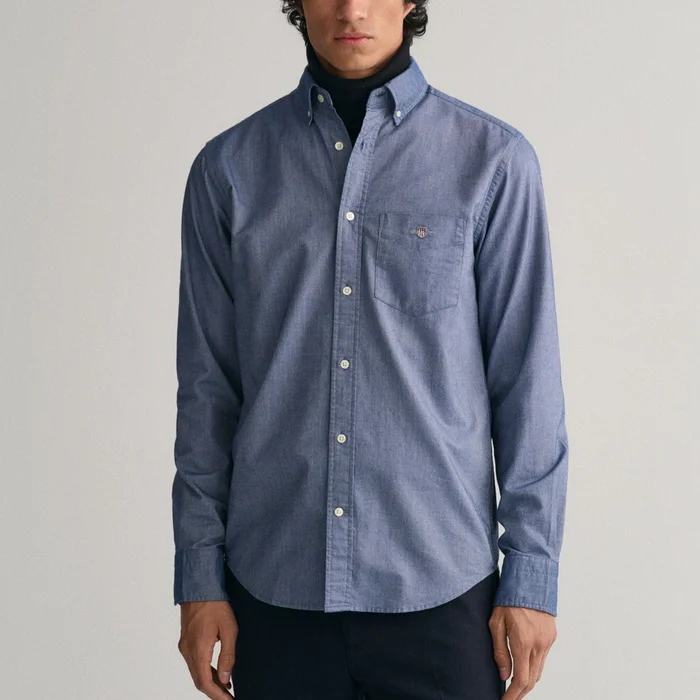 GANT Regular Fit Oxford Shirt In Persian Blue