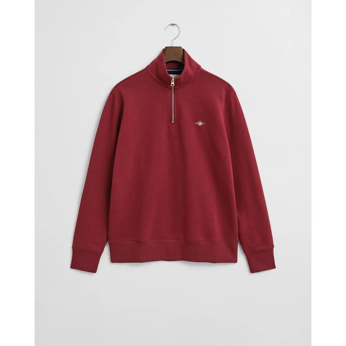 GANT Shield Half-Zip Sweatshirt In Plumped Red