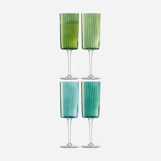 Gems Champagne Flute Jade Set Of 4