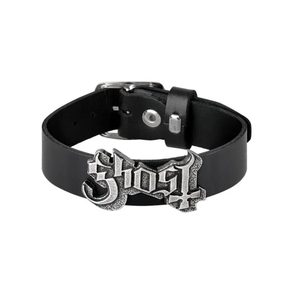 Ghost Adjustable Leather Wrist Strap – Logo