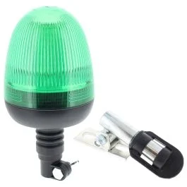 Green LED Medium Flexi DIN Flashing Beacon and Folding Spigot Mount Kit