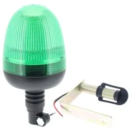 Green LED Medium Flexi DIN Flashing Beacon and Twin Side Spigot Mount Kit