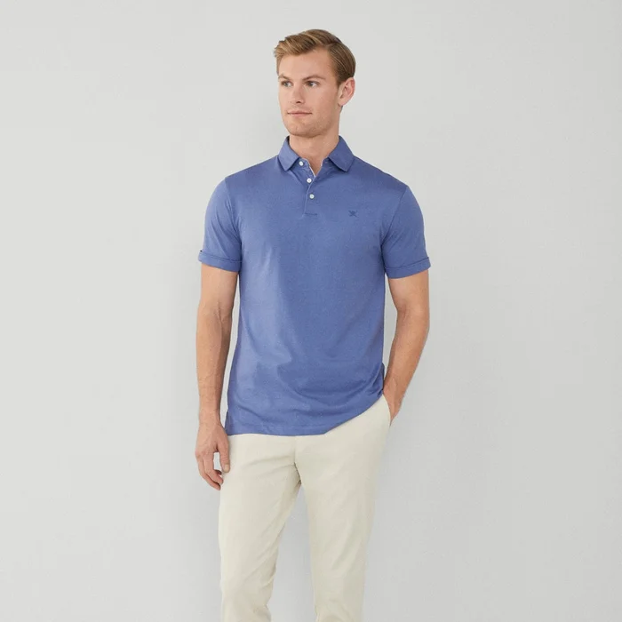 Hackett Pima Cotton Polo In Avio