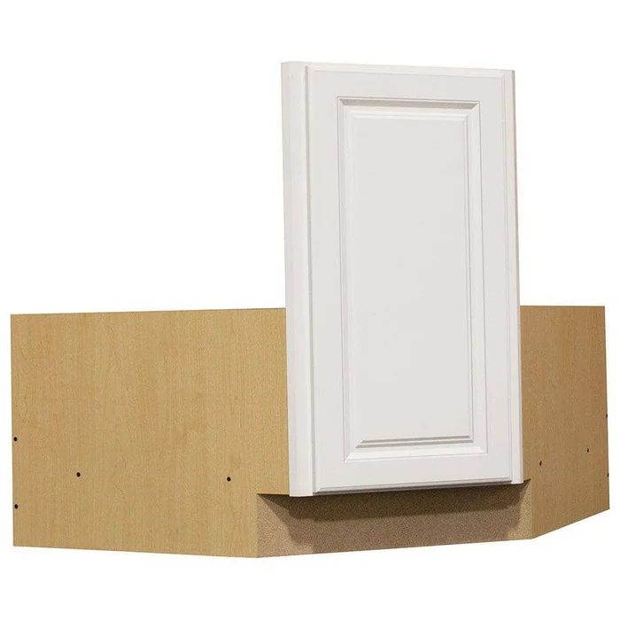 Hampton Bay KCSB36-SW Hampton 36 in. W x 24 in. D x 34.5 in. H Ready to Assemble Corner Sink Base Kitchen Cabinet in Satin White without Shelf