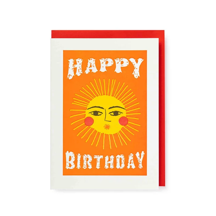 Happy Birthday Sun Card | Letterpress Printed