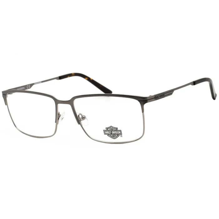Harley Davidson Men’s Eyeglasses – Clear Demo Lens Metal Full Rim Frame | HD9016 009