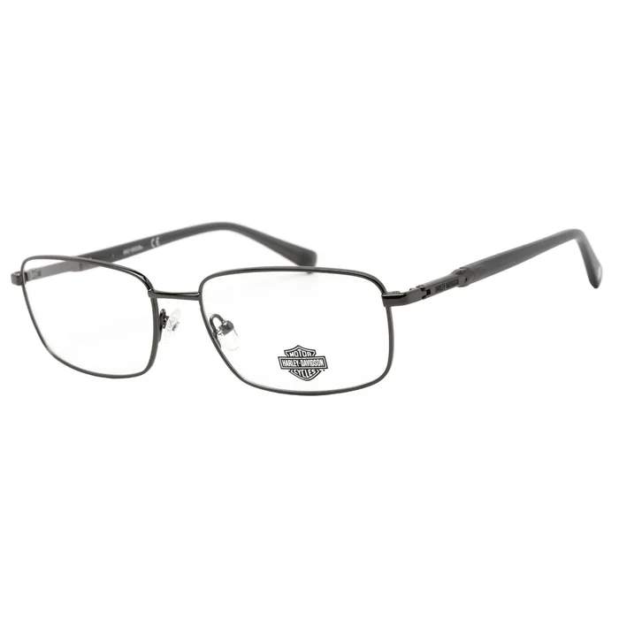 Harley Davidson Men’s Eyeglasses – Clear Demo Lens Shiny Gunmetal Frame | HD0826 008