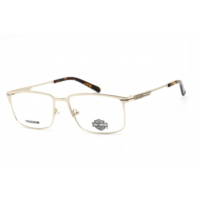 Harley Davidson Unisex Eyeglasses – Clear Lens Pale Gold Rectangular | HD9016 032