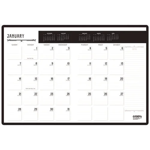 House Of Doolittle 100% Recycled Deco Days Monthly Planner 11×8.5 Black/gold Cover 12-month (jan To Dec): 2025