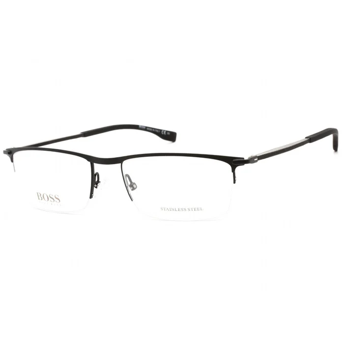 Hugo Boss Men’s Eyeglasses – Black Rectangular Stainless Steel Frame | 0940 02P6 00