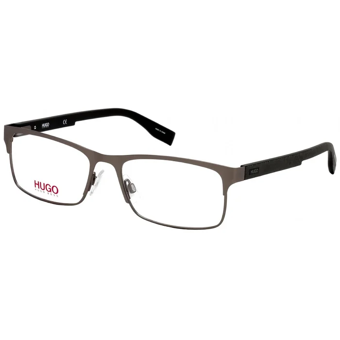 Hugo Men’s Eyeglasses – Clear Lens Matte Ruthenium Rectangular | HG 0293 0R80 00