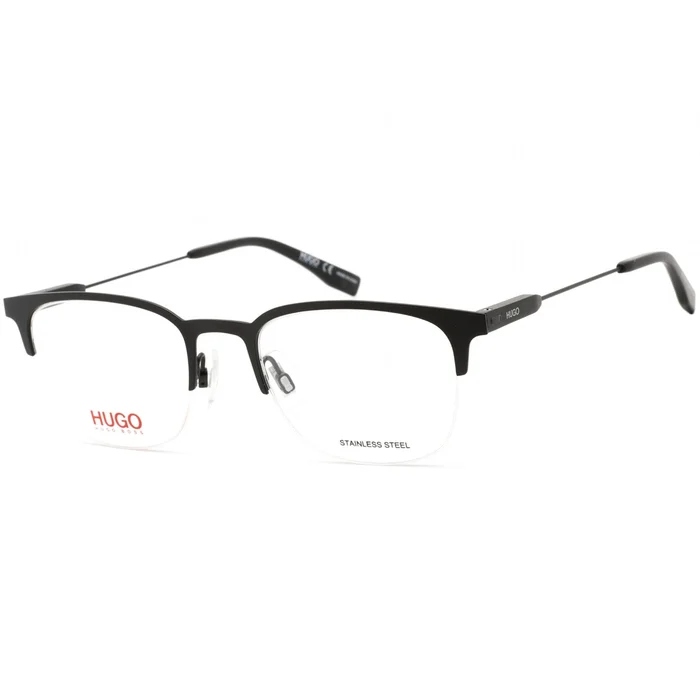 Hugo Men’s Eyeglasses – Matte Black Rectangular Shaped Steel Frame | HG 0335 0003 00