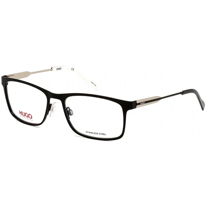 Hugo Men’s Eyeglasses – Matte Black/Silver Stainless Steel Frame | HG 0231 0003 00