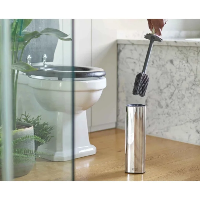 Joseph Joseph Flex™ 360 Luxe Toilet Brush with Stainless-steel Finish