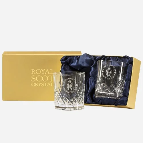 King Charles Coronation Highland Whisky Tumblers