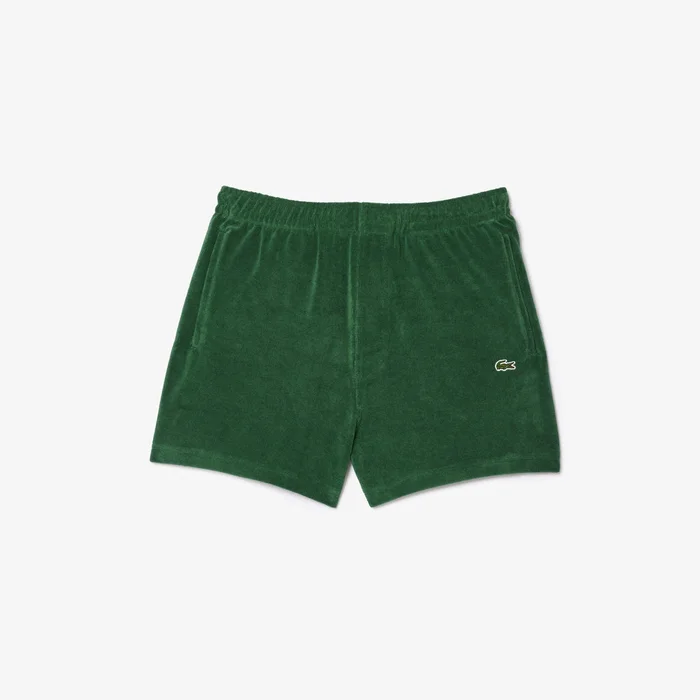 Lacoste Regular Fit Terry Knit Paris Shorts in Pine Green