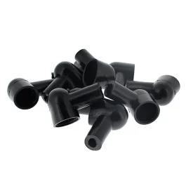 Large PVC Insulating Boot Cable Entry 8mm, Terminal 17mm Diameter – 10 Pack (Black)