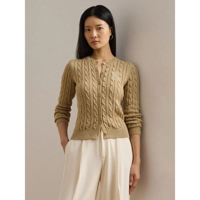 Lauren By Ralph Lauren Ralhan Cardigan In Birch Tan