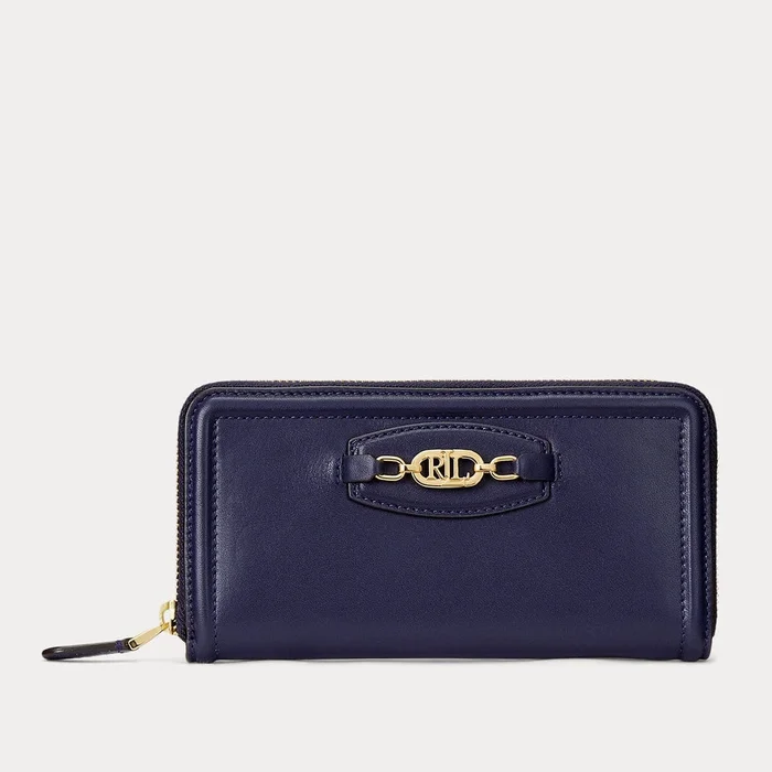 Lauren Ralph Lauren Leather Continental Wallet French Navy