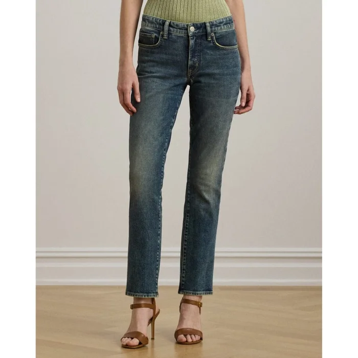 Lauren Ralph Lauren Mid-Rise Straight Ankle Jean In Haze Wash