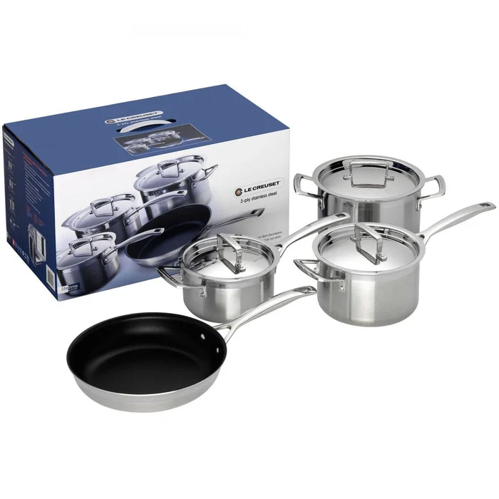 Le Creuset 3-PLY Stainless Steel 4-Piece Set