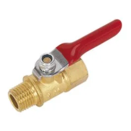Lever Ball Valve 1/4″BSPT (M) x 1/4″BSP (F) Sealey Part No. SA906