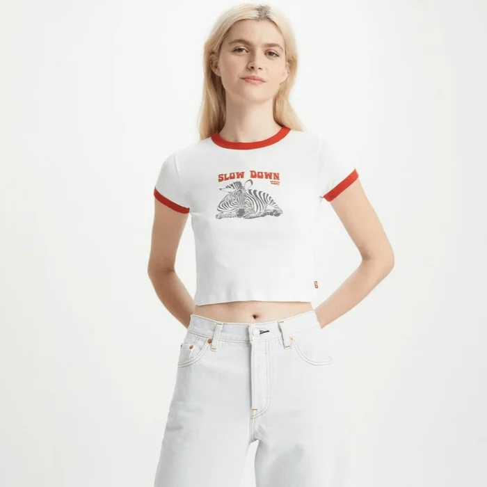 Levi’s Graphic Ringer Mini Tee Bright White/Red